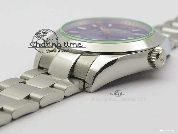 0414 Fashionable Milgauss 116400 GV JF 1:1 Green Sapphire Blue Dial On SS Bracelet A2824 V 3950